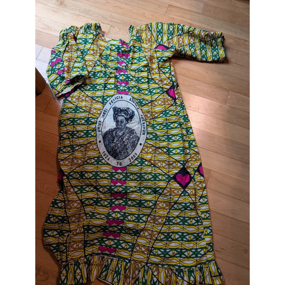Ghanian Dashiki Ankara African Dutch‎ Wax Batik Dress Robe Chief Alicia Adeola